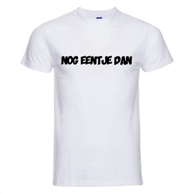 Nog eentje dan T-shirt - 100% Katoen - Maat S - Classic Fit - Wit