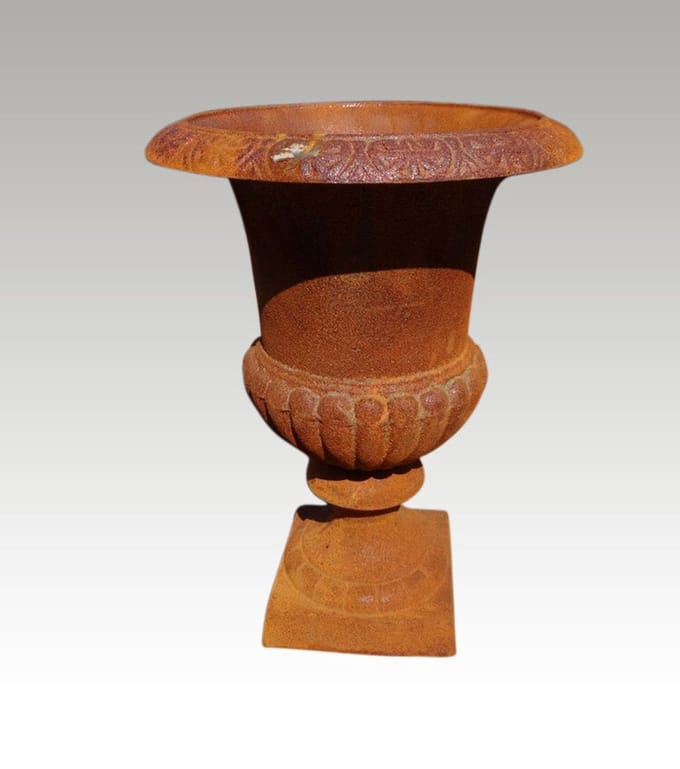 bloempot gietijzer roest tuinvaas 22 cm