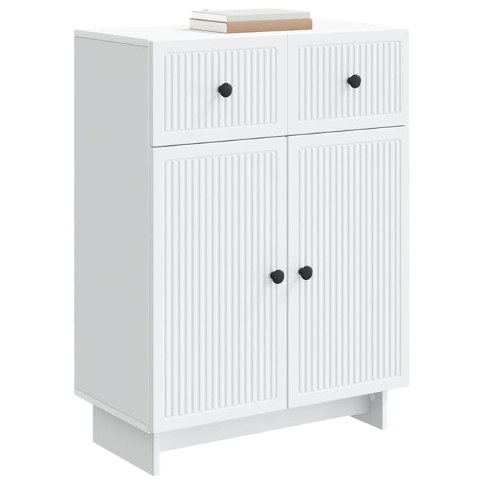 vidaXL - Dressoir - Wit - 66 - x - 34,5 - x - 90 - cm - Bewerkt - hout