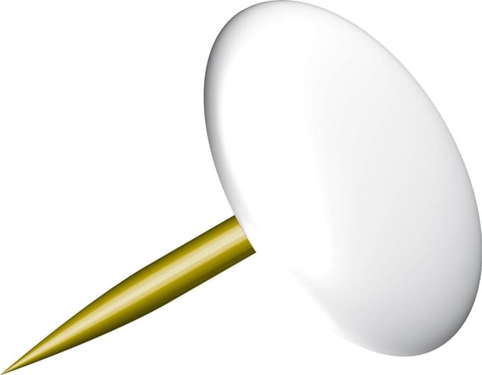Kangaro punaises plat - set 200x - wit - voor prikbord