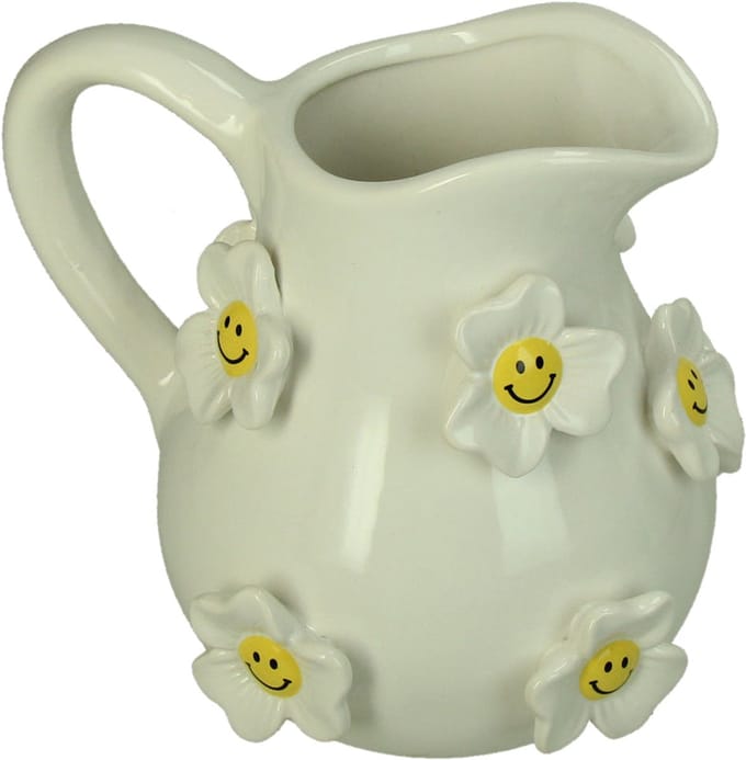 Vase Flower Smiley Dolomite White 18.1x18.1x18.9cm