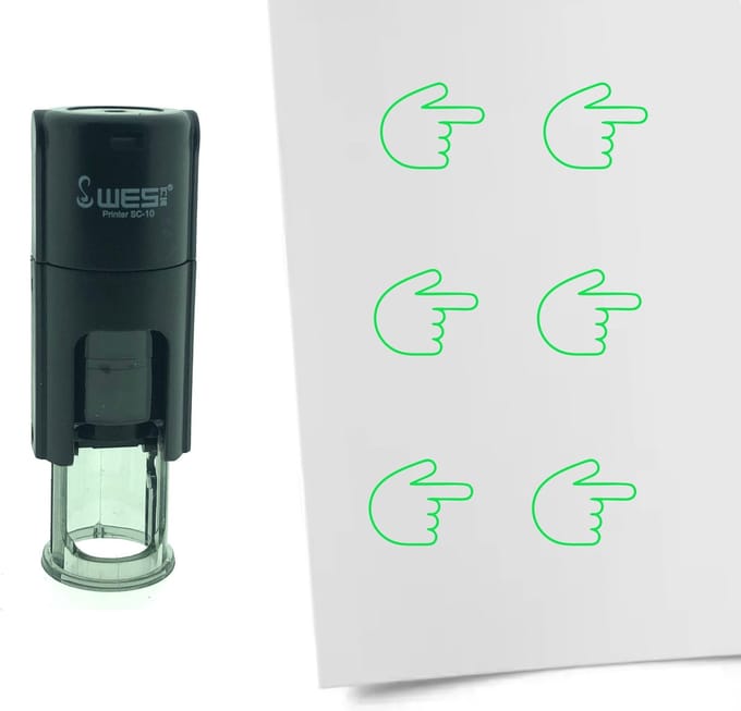 CombiCraft Stempel wijzen naar rechts 10mm rond - Groene inkt