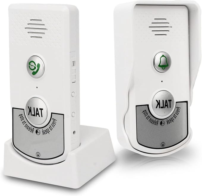 Draadloze Deurbel - Intercom Systeem - Thuiscommunicatie - 1000 Meter Bereik - Oplaadbare Batterij - Wit