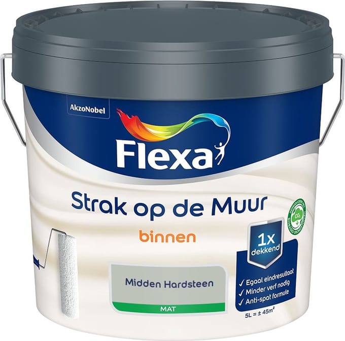 Flexa - Strak Op De Muur Binnen Mat - Midden Hardsteen - Mengverf - 5 L