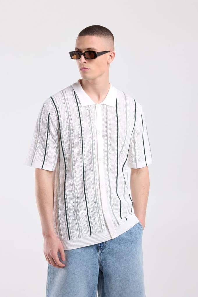America Today Kent White/green Größe: L | Poloshirts Outlet | Herren | Weiß