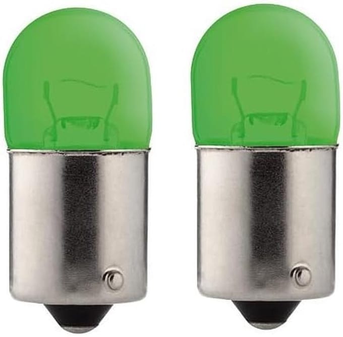 2x Groene BA15S Gloeilampen 24V 5W voor Auto, Motor, Scooter en Vrachtwagen