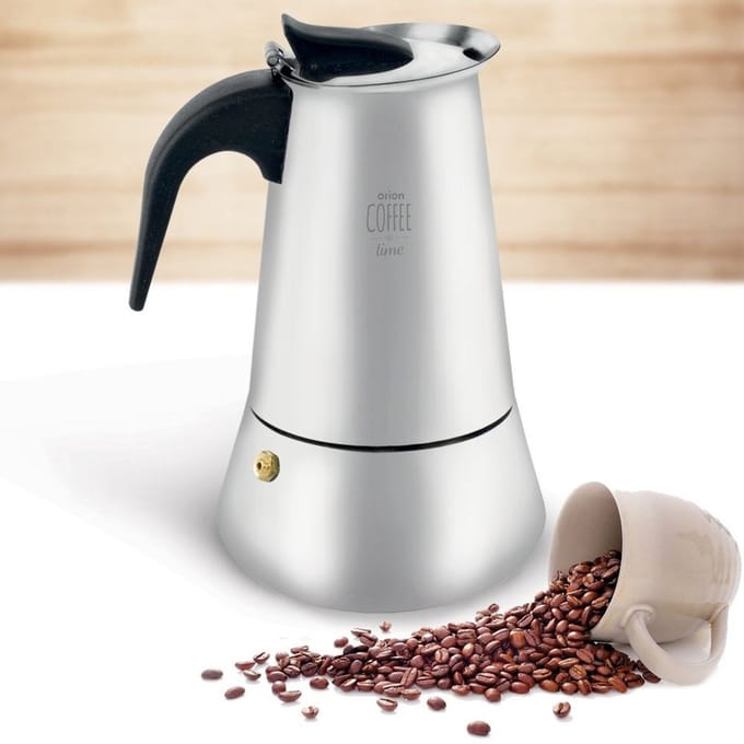 Orion - Stalen Koffiemaker - 450 ml - Zilver