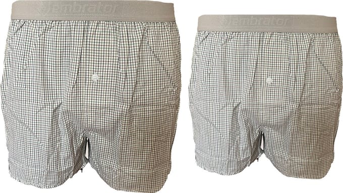 Embrator 2-pack mannen Boxershort geweven katoen groen/wit/grijs XXL