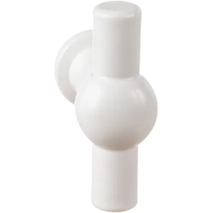 Bertomani Meubelknop - Zamak - Wit - 18x35mm - Set Van 2