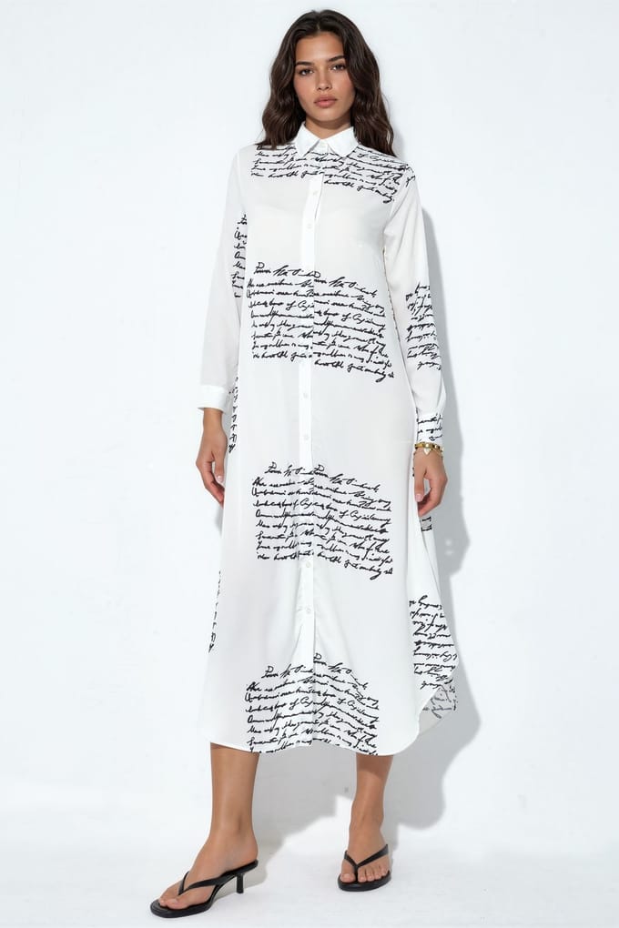 Tekstprint Maxi Shirtjurk