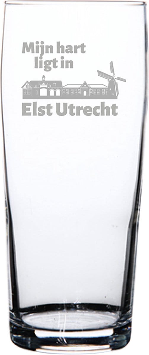 Gegraveerde bierfluitje 19cl Elst Utrecht