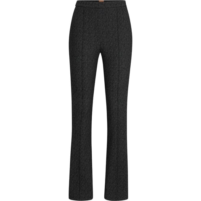 Boss Dames Tubeka Getextureerde Slim Fit Broek (Zwart)