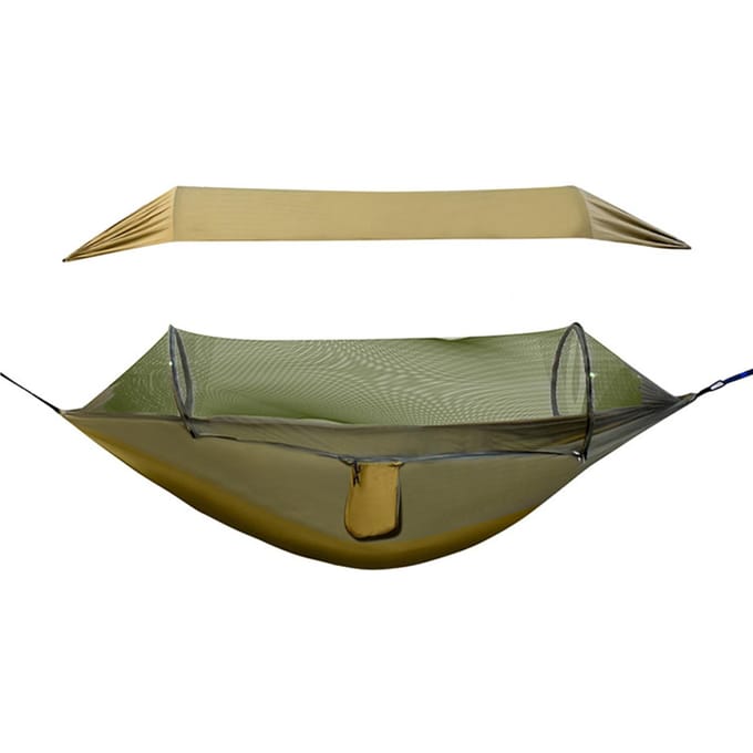 Hamac de Camping étanche, Portable, suspendu, avec moustiquaire, pour randonnée en plein air vert d’armée