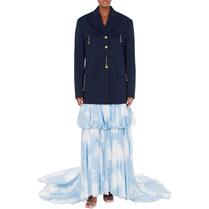Moschino Gabardine Jacket Military Twist Blue Größe: 40 | Leichte Jacken Outlet | Damen | Blau