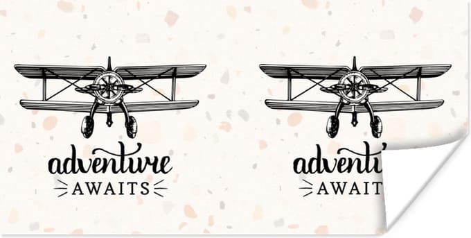 Poster Spreuken - Quotes - Adventure awaits - Reizen - 150x75 cm