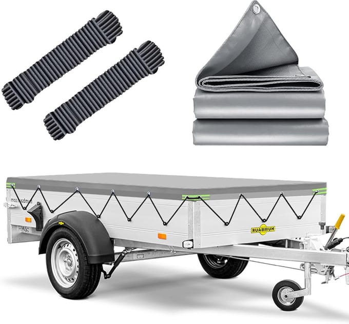 Waterdichte Aanhangwagen Afdekzeil Plat met Zeilkoord voor Diverse Trailers