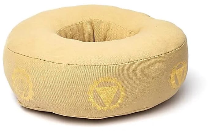 Klankschaalkussen 7 chakra’s beige L – 21 cm x 7.5 cm