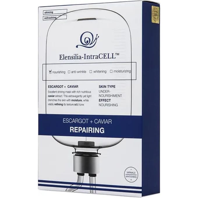 [ELENSILIA] Intracell Escargot + Kaviaar Herstellend Masker 25ml*10EA white