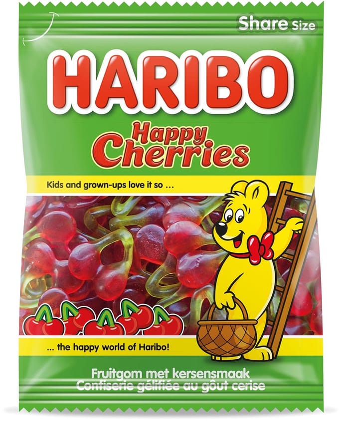 Haribo snoep kersen | zak van 185 g