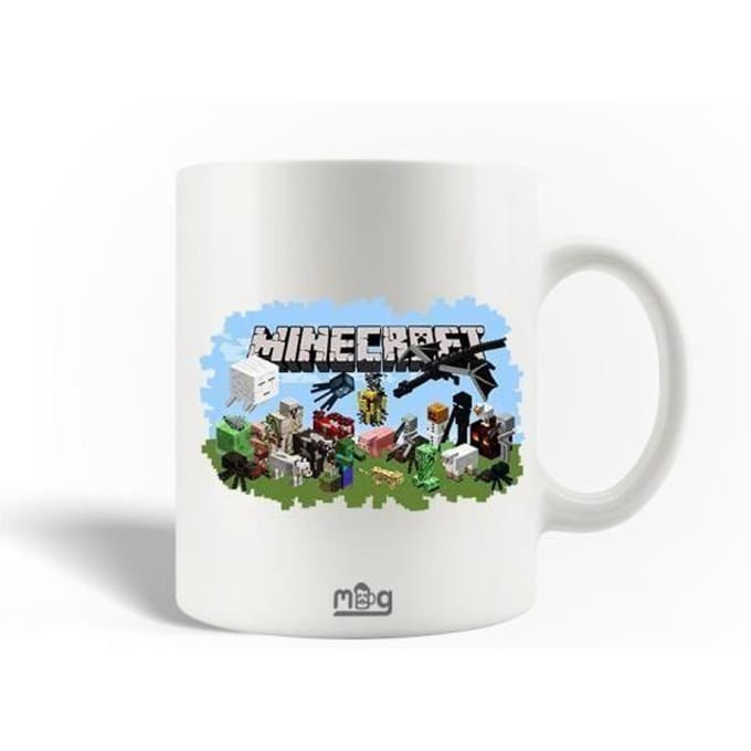 Mug en Céramique - MANIACASE - Minecraft - 30cl - Compatible Lave-Vaisselle - Blanc