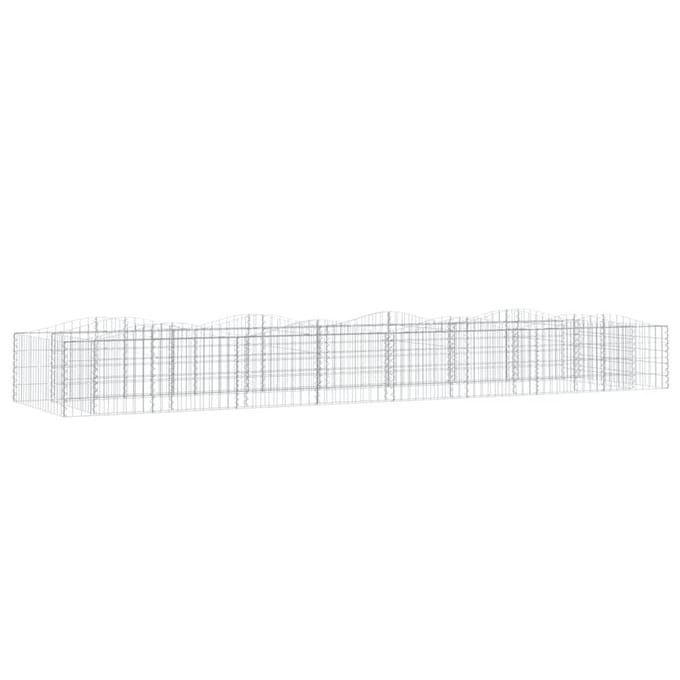 vidaXL - Schanskorf - gewelfd - verhoogd - 400x100x50 - cm - gegalvaniseerd - ijzer