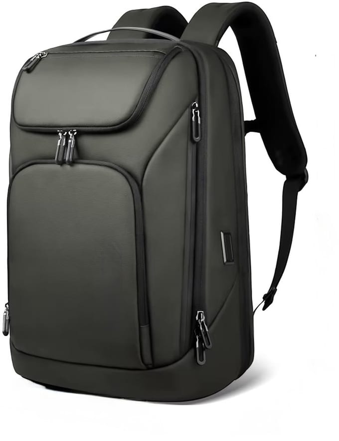 Laptop Rugzak 17.3 inch - Waterafstotende Backpack met USB Poort - Front Loader - Anti-Diefstal - Groen