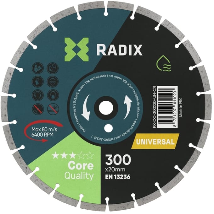Radix - Universele diamantschijf - 300 x 20 mm - core