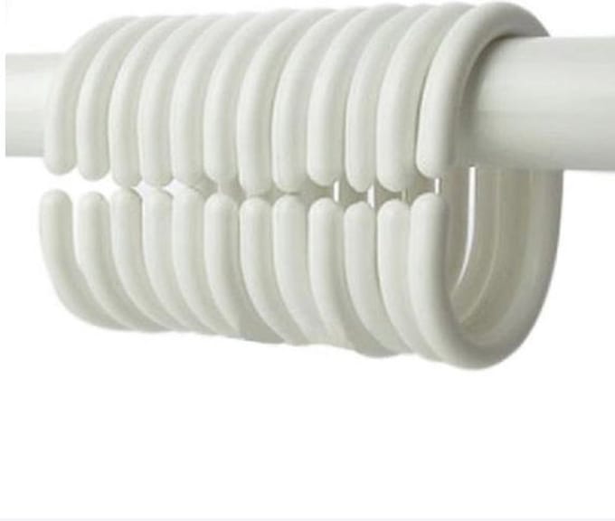Douchegordijn Ringen Set / 12 stuks - Wit - Ringen Douche Gordijn - Curtain Rings
