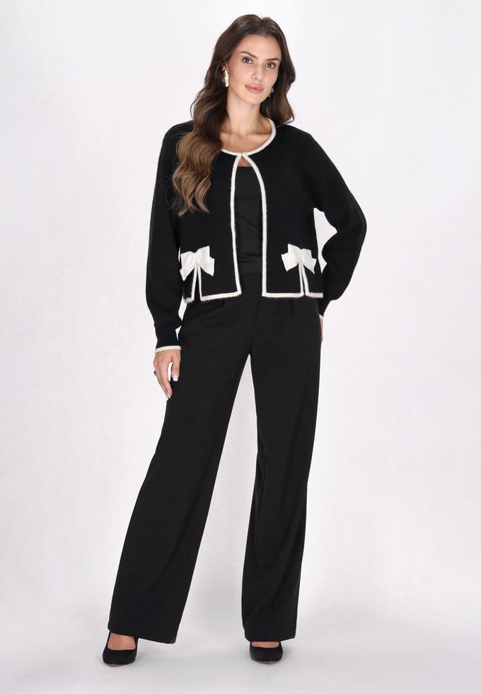 Faina Vest Dames zwart wit