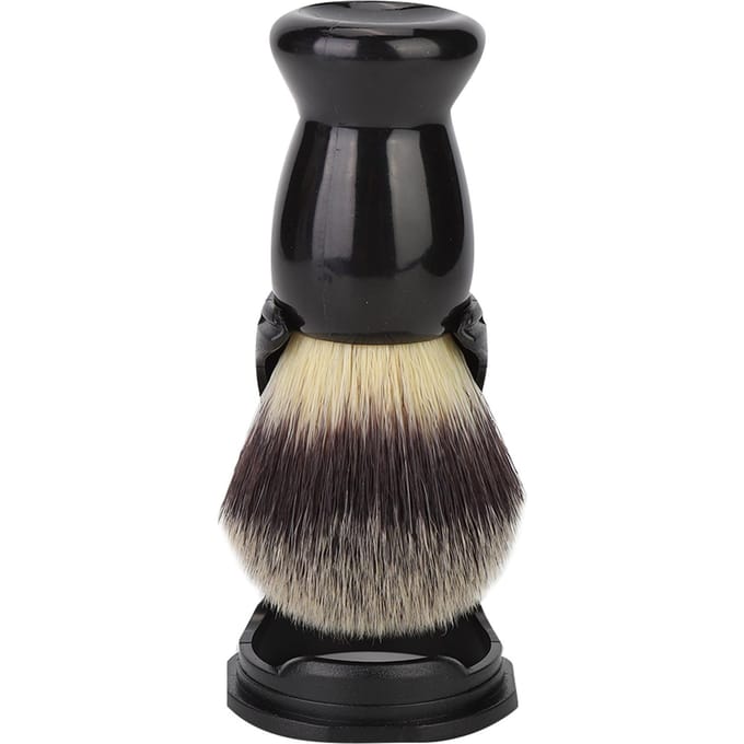 Support de blaireau en acrylique noir pour brosse à barbe (Brosse à barbe + support) black