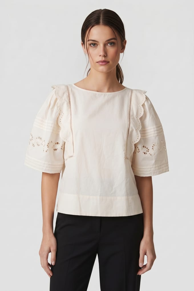 & Other Stories Selma Blouse White Maat: L | Blouses Outlet | Dames | Wit