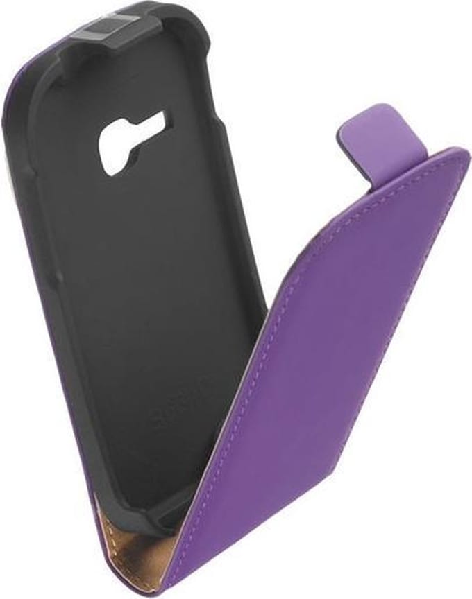 LELYCASE Flip Case Lederen Hoesje Samsung Galaxy Young Lila