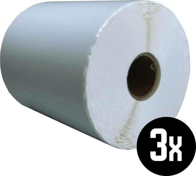 DULA Compatible Zebra Labels 102x152mm - 300 etiketten per rol - kern 25mm - Wit - Permanent - 3 rollen
