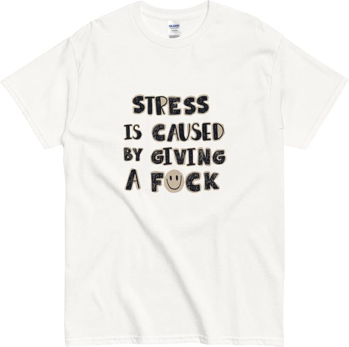Humor T Shirt Heren Dames - Statement - Humor Tekst en Smiley - Wit - S