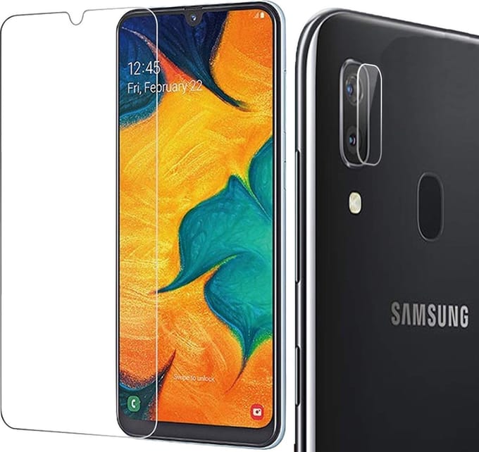 Screenprotector geschikt voor Samsung Galaxy A30 - Camera Screen Protector Glas