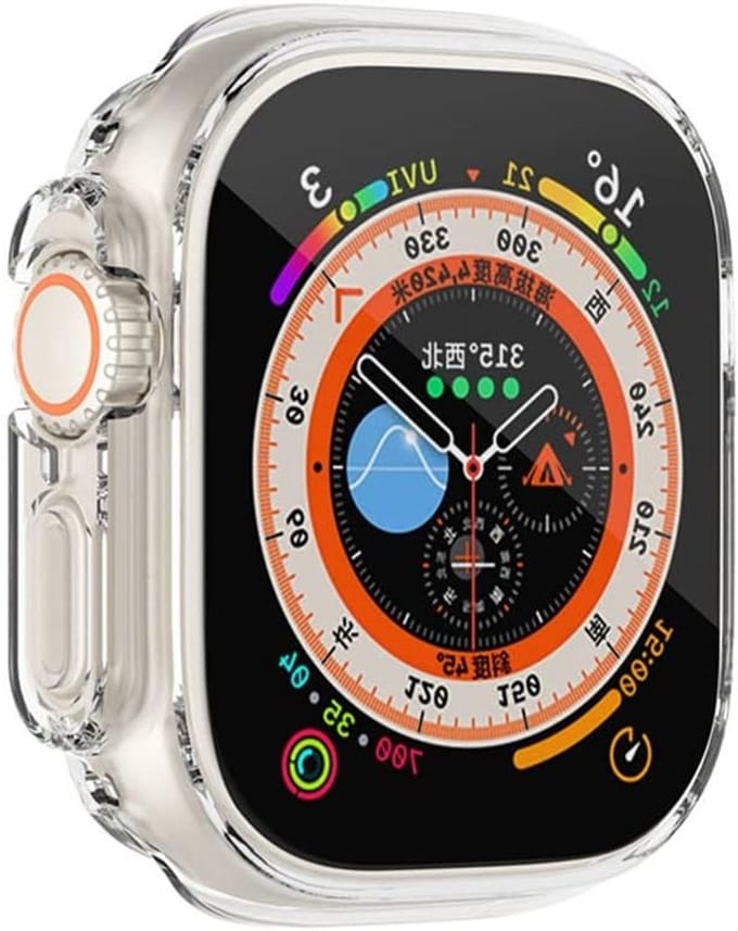2 Pack Screen Protector en Shockproof Bumper Case voor Apple Watch Ultra 2/Ultra 49mm, Anti-Scratch Bescherming en Duurzaam Design