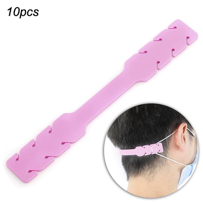 Lot de 10 protections d'oreilles en silicone rose, 3 sections ajustables rose