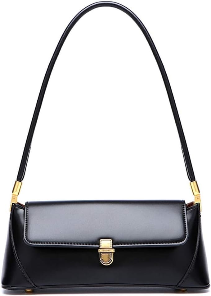 Dames Clutch Schoudertas - Leren Portemonnee met Gespsluiting