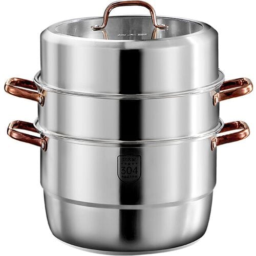 Cooker King Stoompan 3-Laags - 26 cm - 304 Roestvrij Staal - Hittebestendig