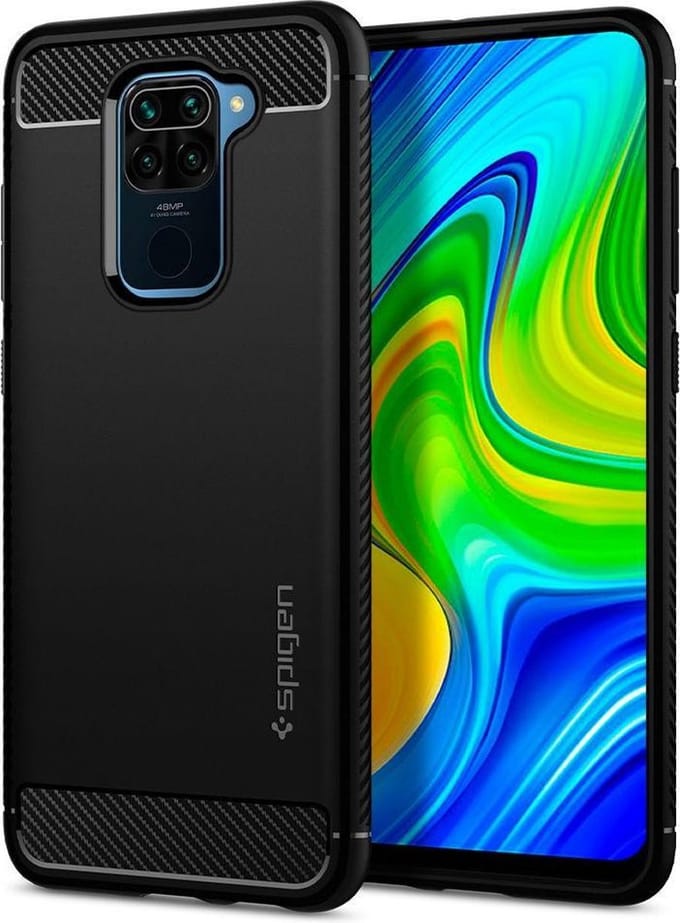 Spigen Rugged Armor Redmi Note 9 Hoesje Matte Black