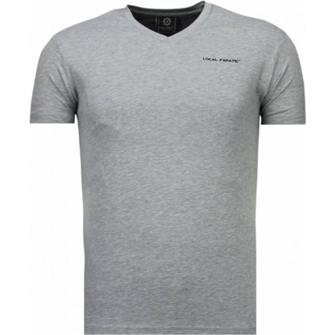 Basic Exclusieve V Neck - T-Shirt - Grijs