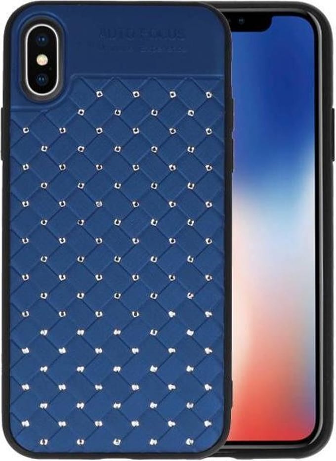 Witte Chique Hard Cases - Hoesje Geschikt voor iPhone X Blauw