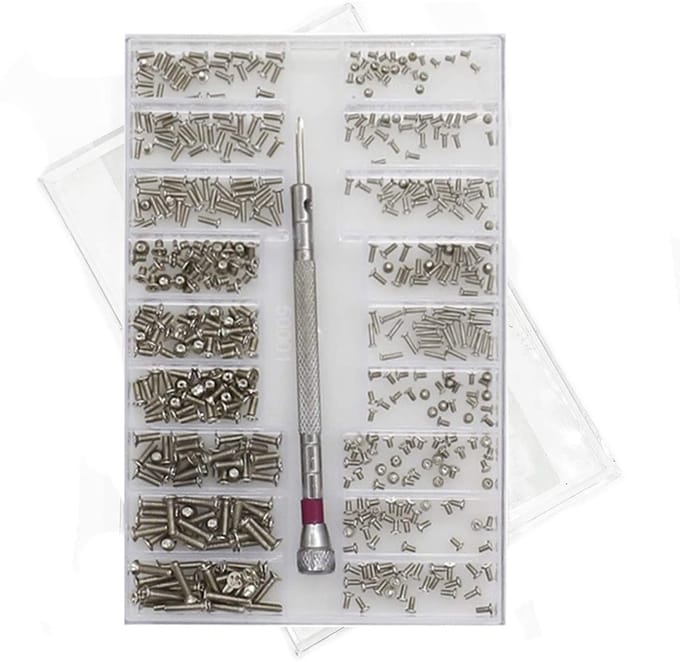 Allecto - 500 stuks micro-schroeven - micro-reparatieschroevenset - multifunctioneel - assortimentset - geschikt voor brillen en horloges - ideaal ...