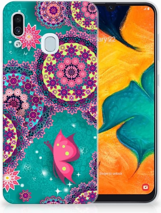 Samsung Galaxy A30 Hoesje maken Cirkels en Vlinders