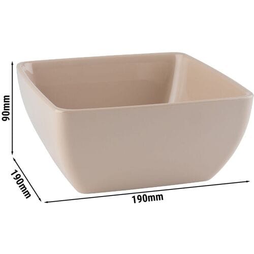 GGM Gastro (6 Stück) Schale - PURE - Melamin - 1,5 Liter - eckig - Beige