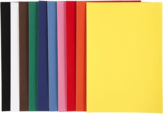 Velour papier, A4, vel 210x297 mm, 140 gr, diverse kleuren, 10 vel/ 1 doos