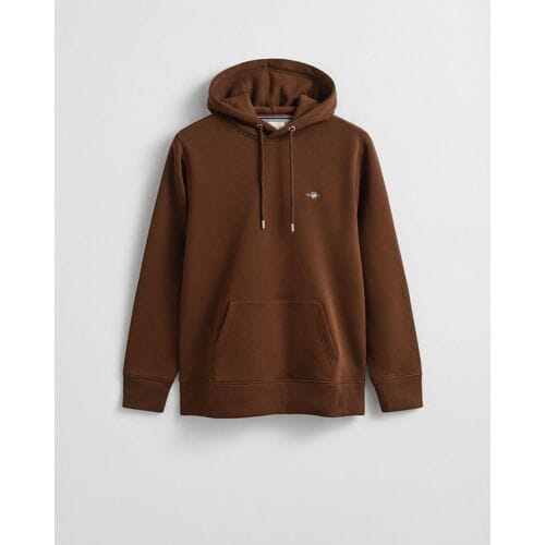 Gant Trui Shield Hoodie Subtle Logo Mahogany Brown / male
