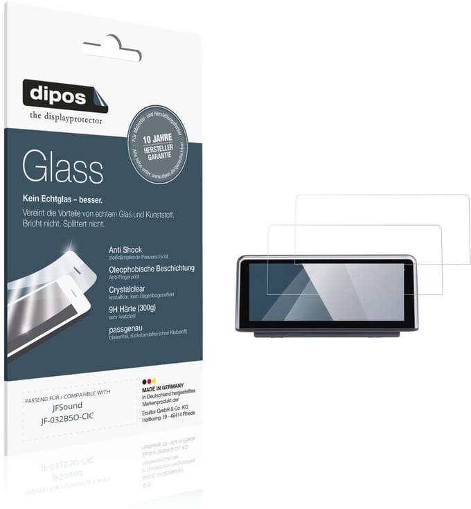 dipos – 2x Pantserfolie geschikt voor JFSound JF-032B5O-CIC | 9H Screenprotector