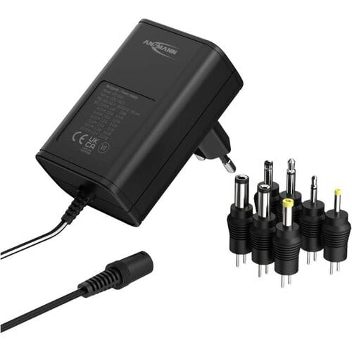Ansmann 1201-0023 Stekkernetvoeding, instelbaar 12 V/DC, 9 V/DC, 7.5 V/DC, 6 V, 4.5 V/DC, 3 V 1000 mA 12 W