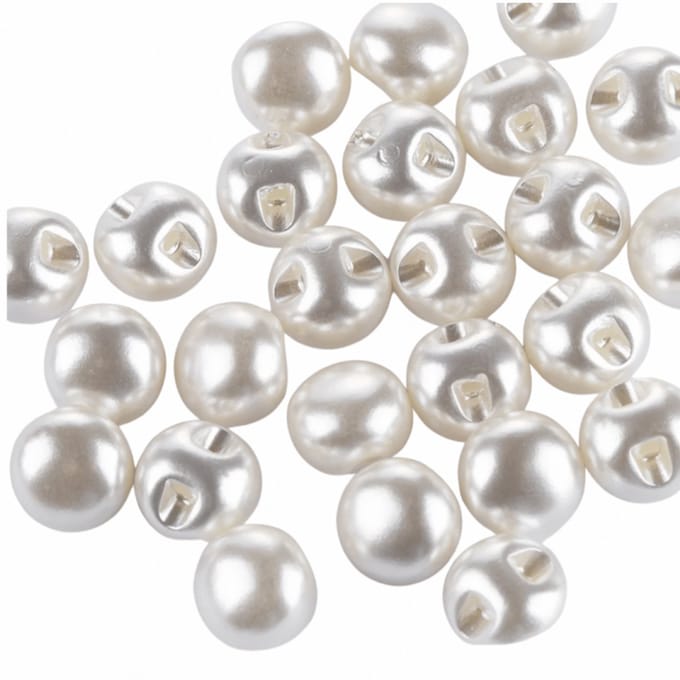 50 Naai Kralen-7.5 mm-wit-Parel - Charme Bijoux